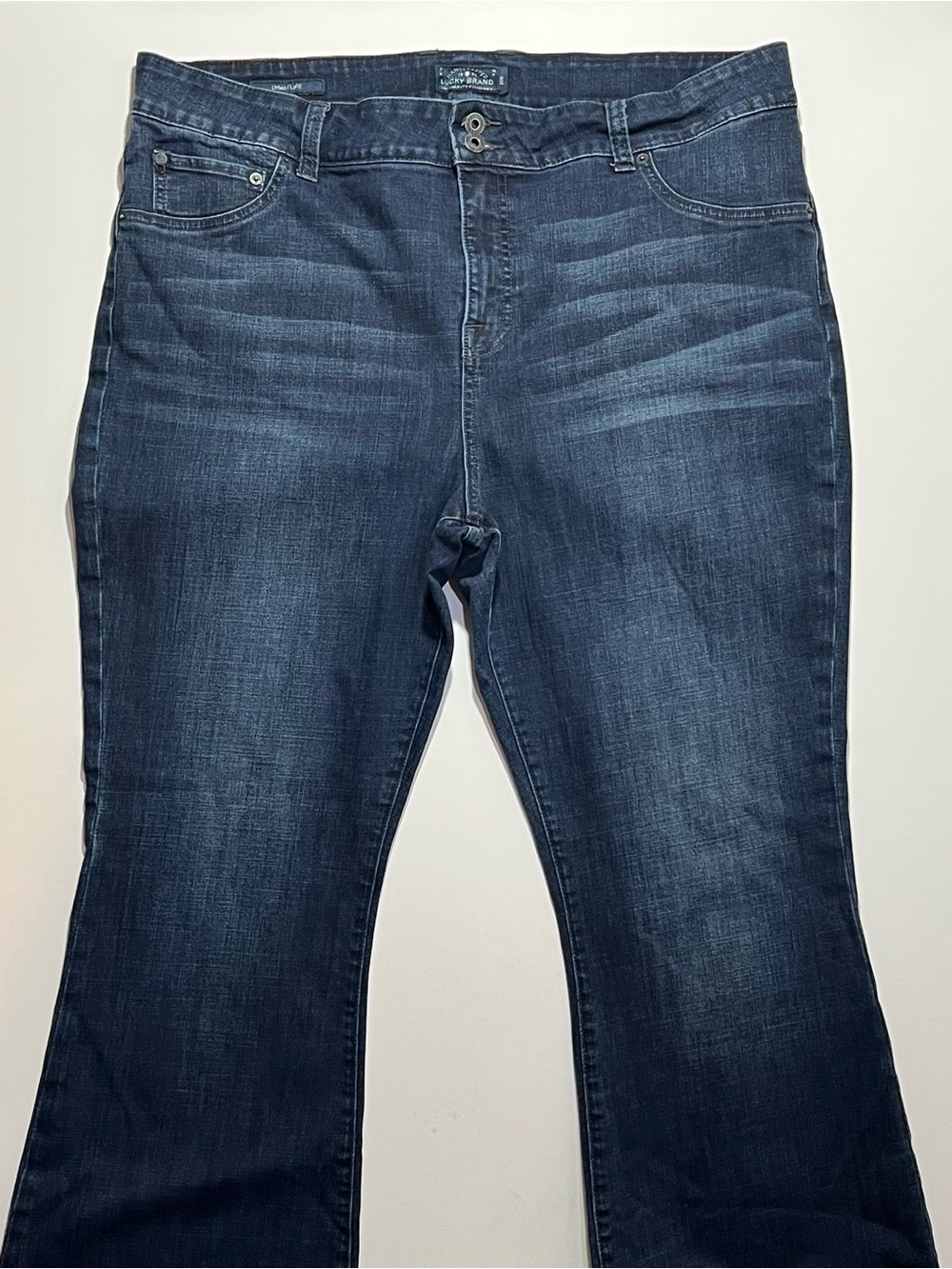 Lucky Brand Emma Flare High Rise Blue Jeans, Size 20W